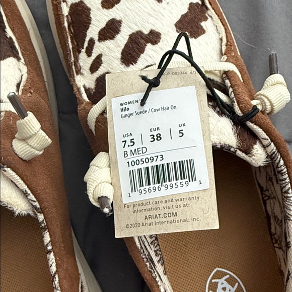 Ariat Cow Hair Print Hilo Slip On Suede Shoes Women 7.5 NEW - Picture 8 of 10